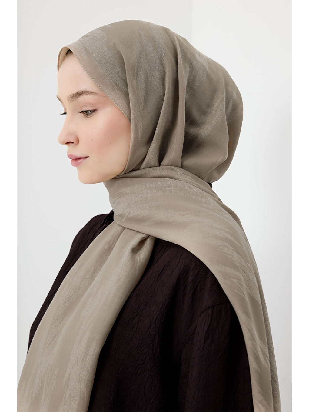 Kahverengi Pamuk Line Şal Sütlü Kahve-2