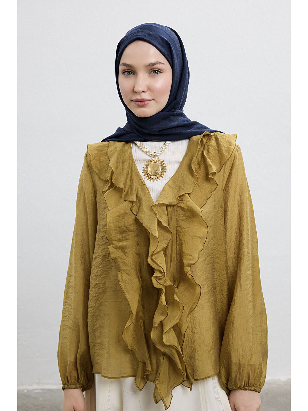 Pamuk Line Şal Lacivert-1