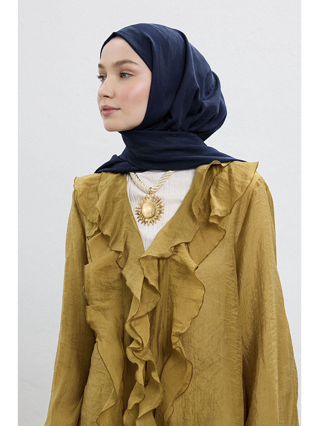 Pamuk Line Şal Lacivert-2