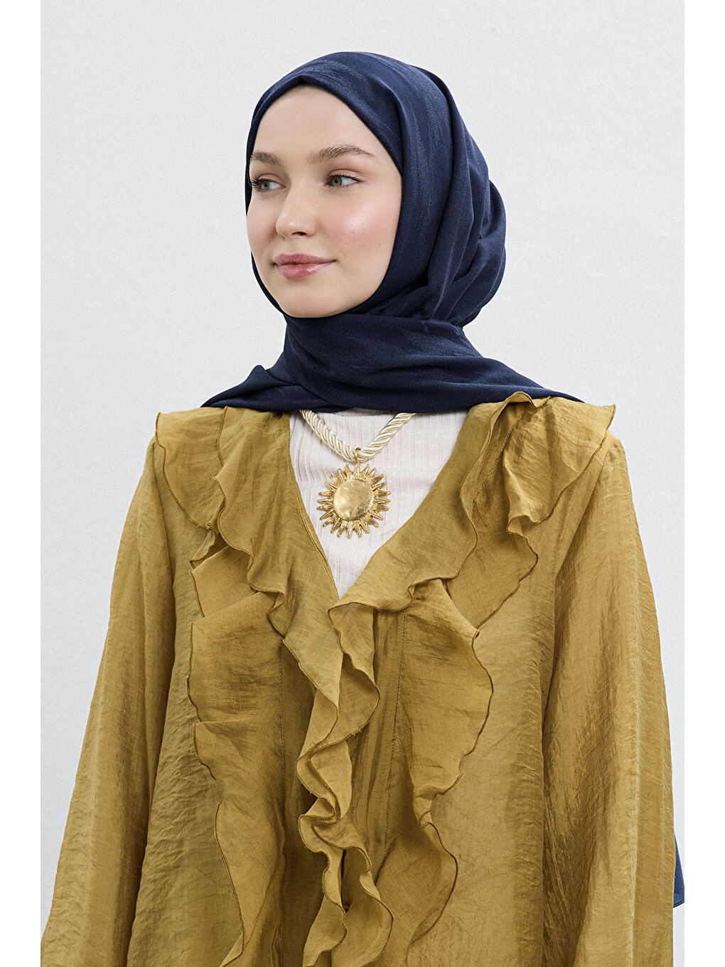 Pamuk Line Şal Lacivert-4