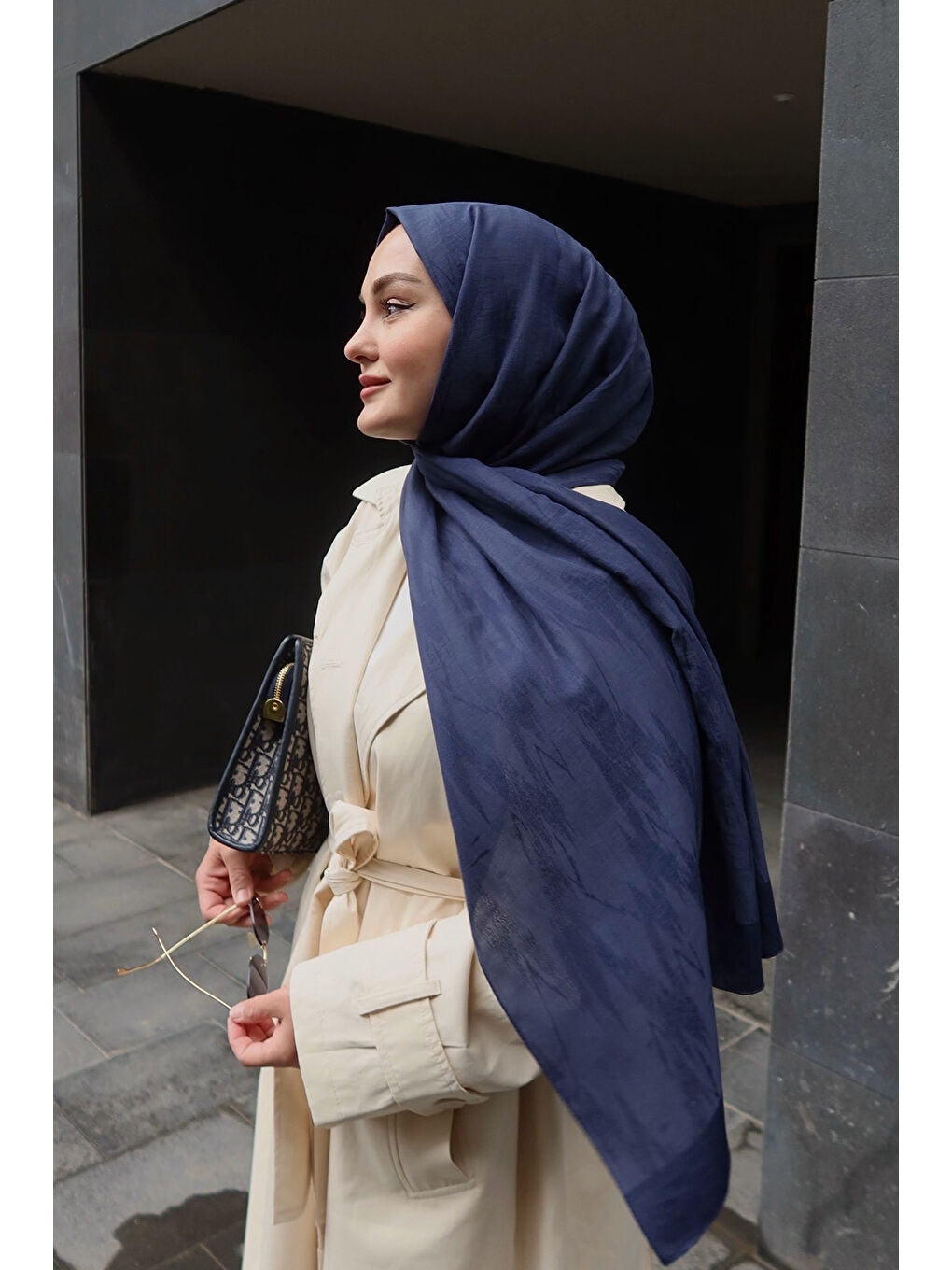 Pamuk Line Şal Lacivert-6