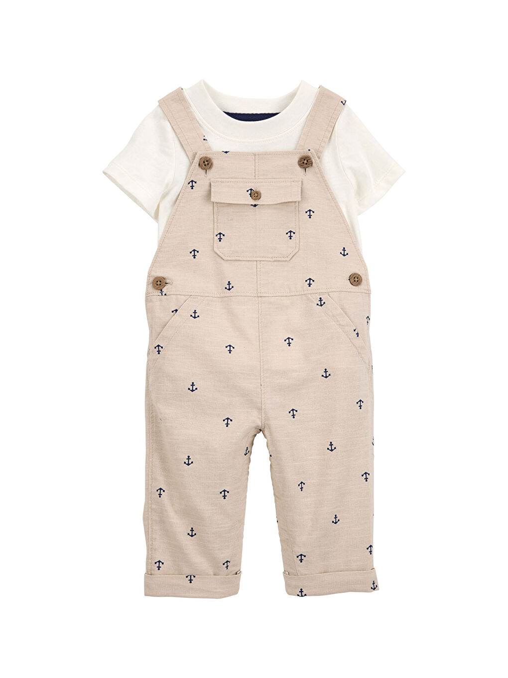 Carter's Kahverengi Erkek Bebek Salopet Set 2'li Paket