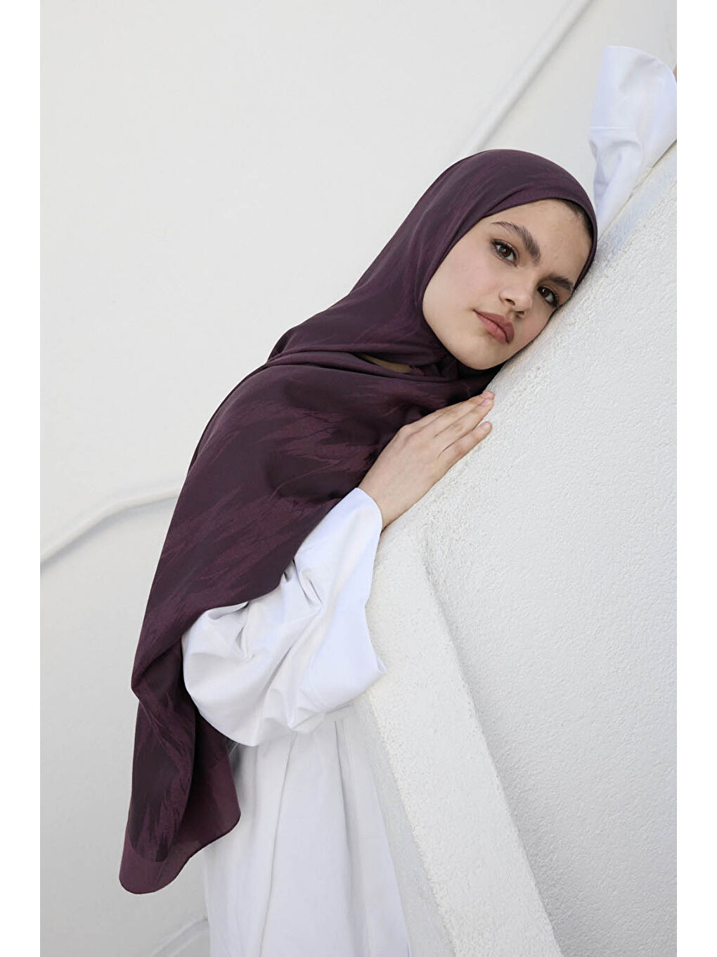 Pamuk Line Şal Mürdüm-2