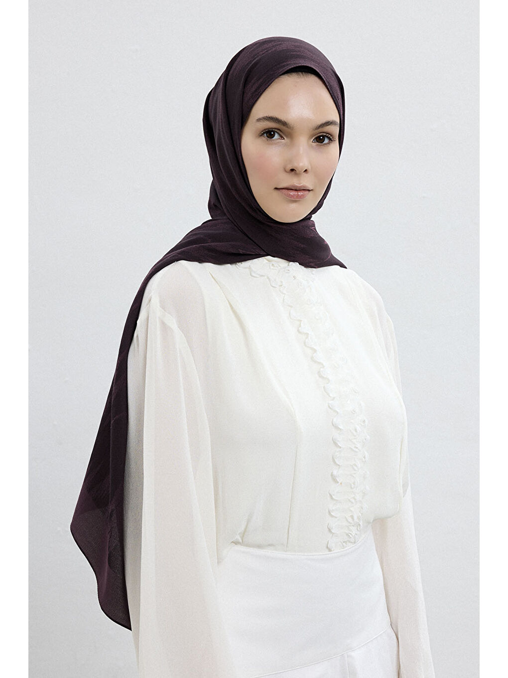 Pamuk Line Şal Mürdüm-3