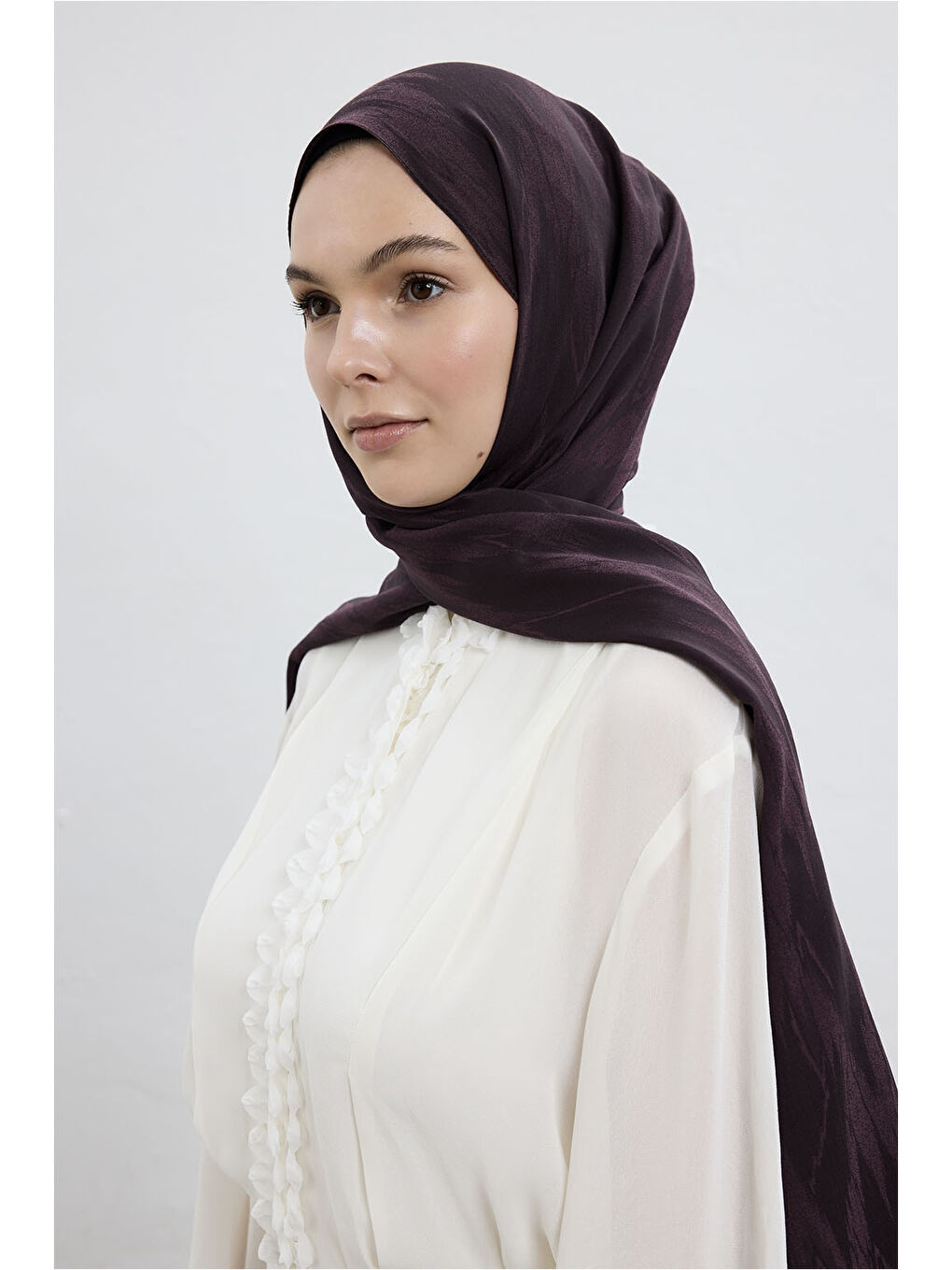 Pamuk Line Şal Mürdüm-5