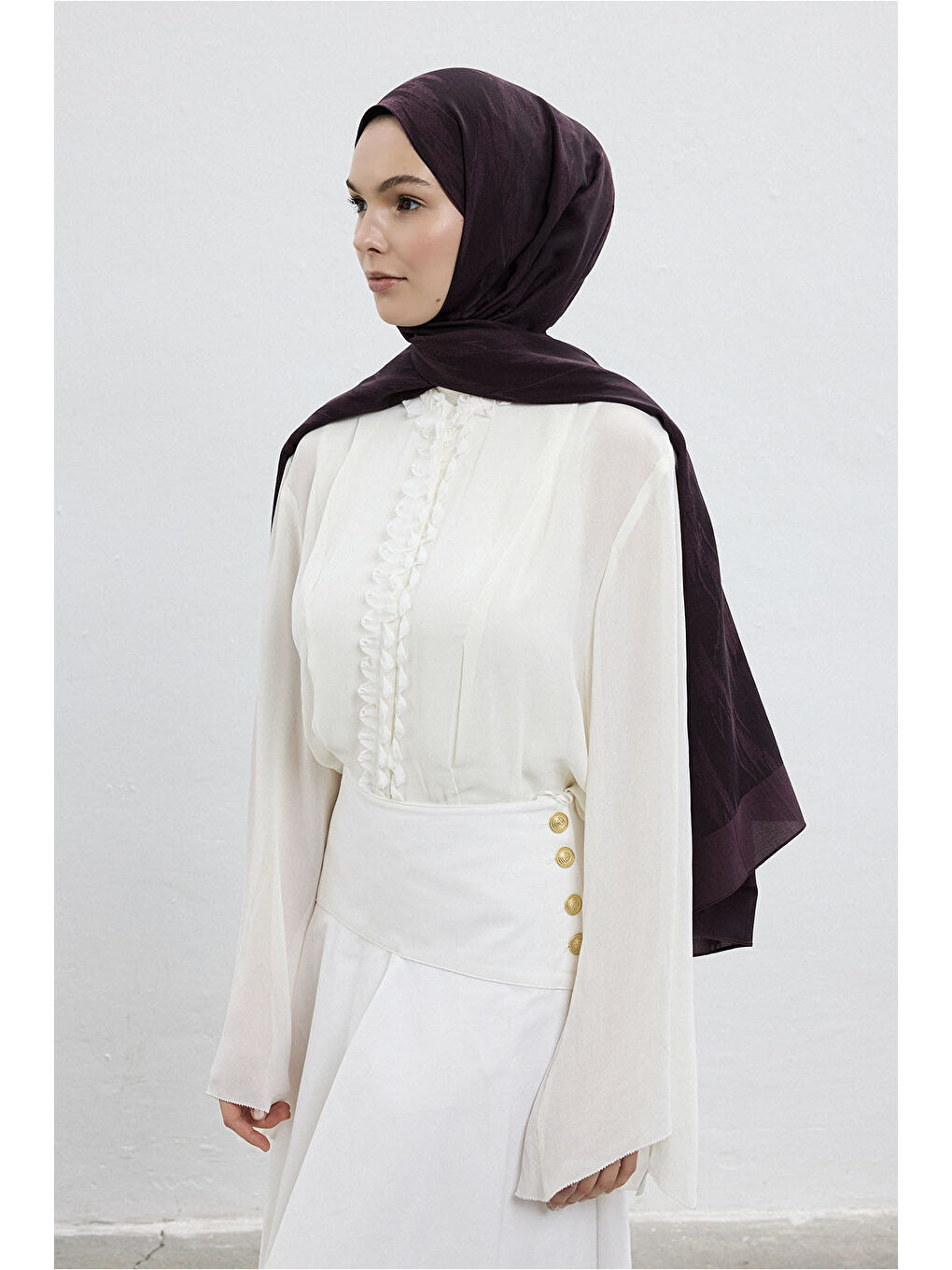 Pamuk Line Şal Mürdüm-6