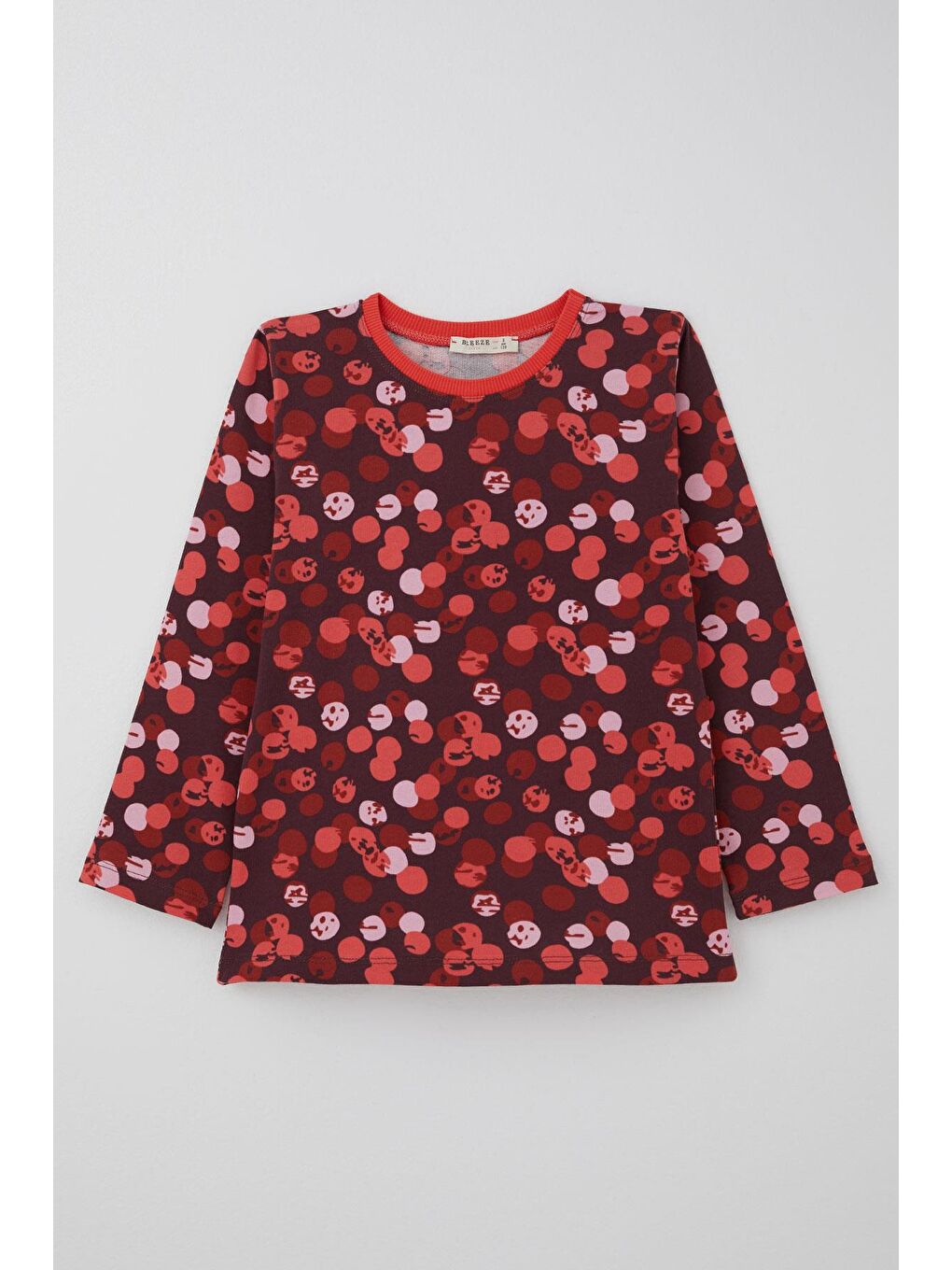 Kız Çocuk Pijama Takımı Neşeli Benekler Desenli Mürdüm (4-8 Yaş)-1