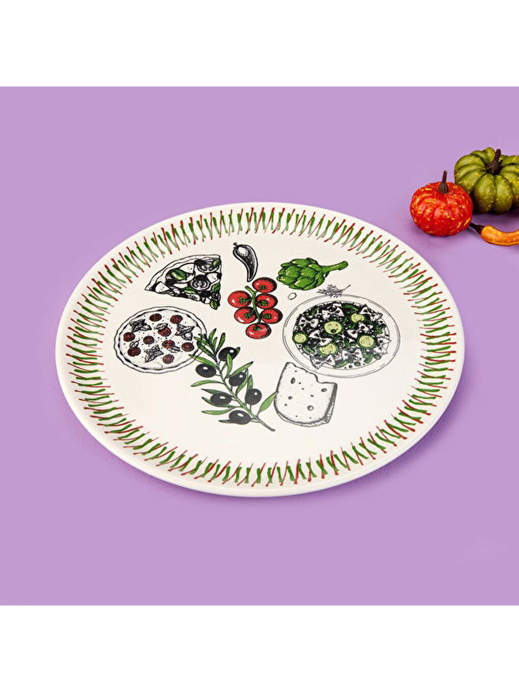 Karışık Kitchen The Best Pizza Tabağı - Renkli - 31 cm-5