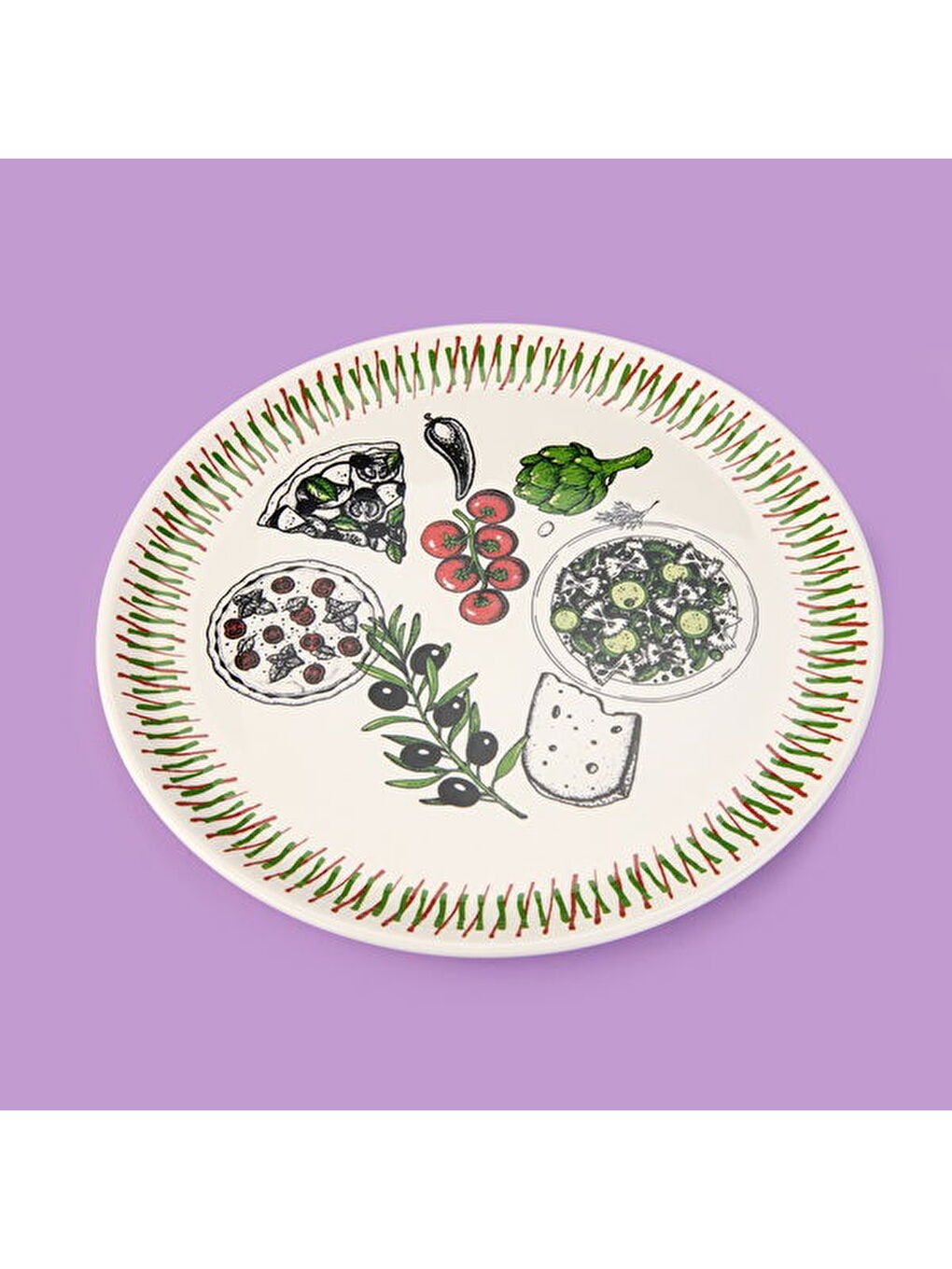 Karışık Kitchen The Best Pizza Tabağı - Renkli - 31 cm-6