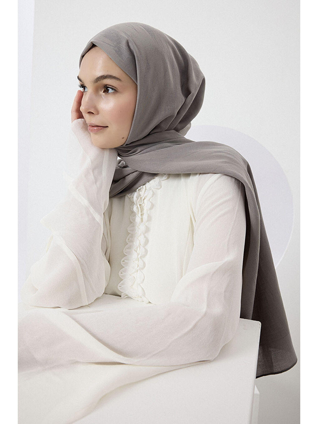 Pamuk Line Şal Gri-1