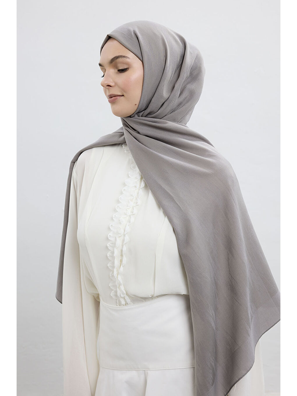 Pamuk Line Şal Gri-2