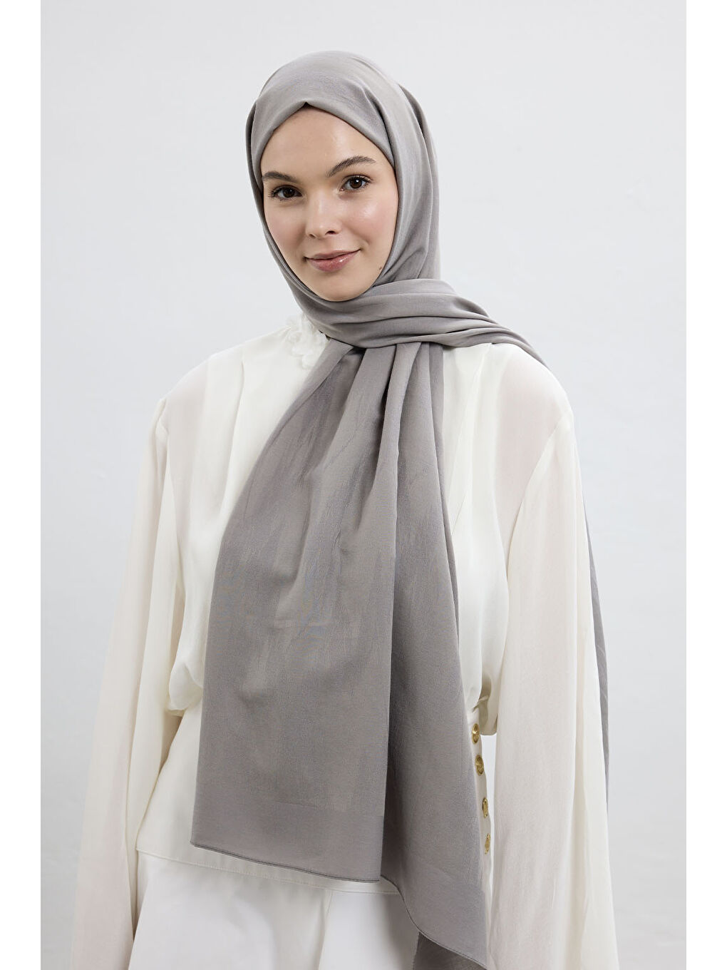 Pamuk Line Şal Gri-4