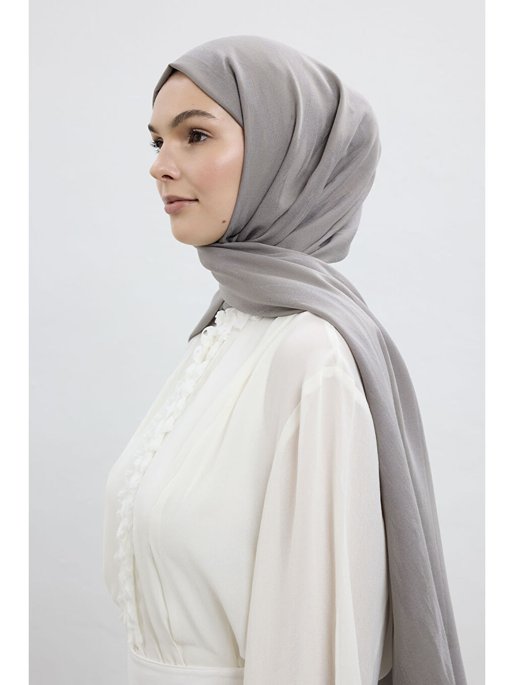 Pamuk Line Şal Gri-5