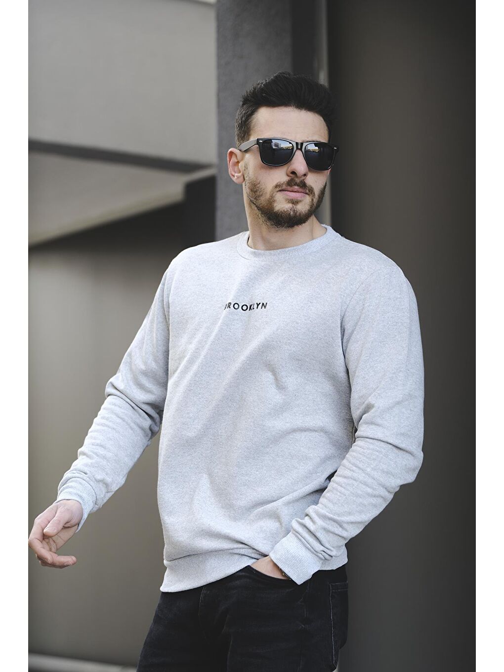 Gri Lgg Brooklyn Comfort Pamuklu Erkek Sweatshirt-3
