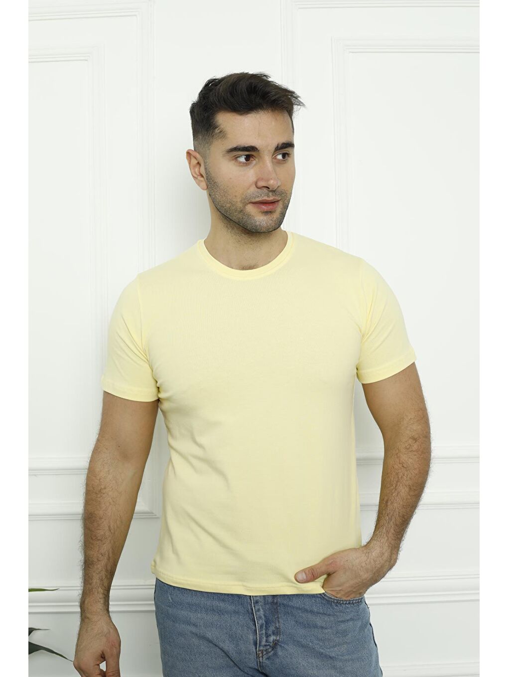 Tom John Karışık Erkek T-Shirt Standart Kalıp Basic Relaxed Bisiklet Yaka 5 Li Paket - 1