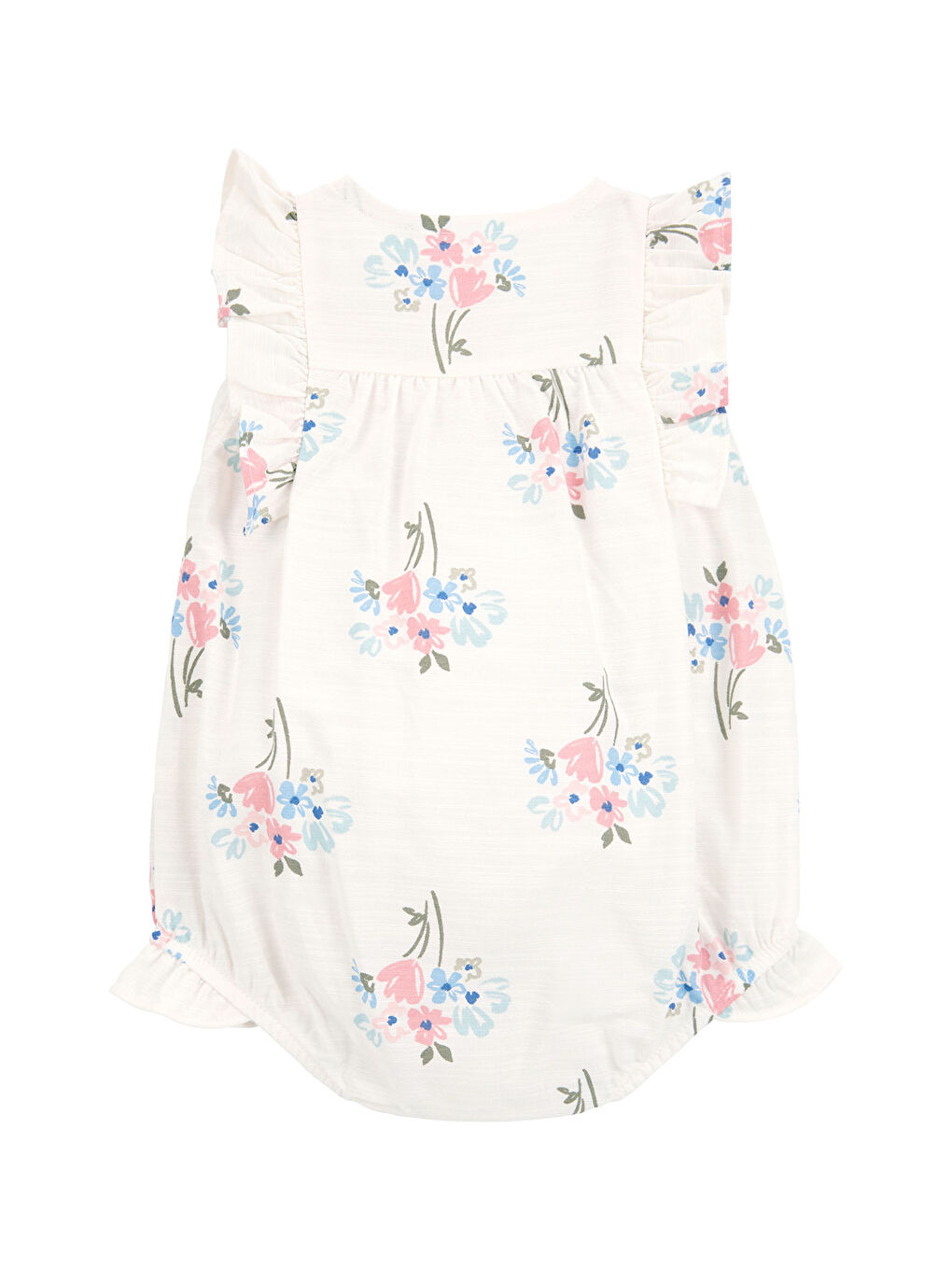 Ekru Kız Bebek Kısa Tulum-1