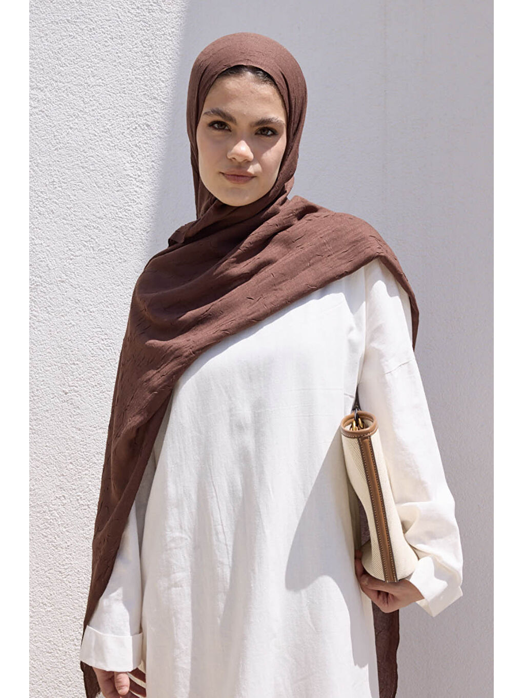 Kahverengi Bambu Şal Çikolata Kahve-1