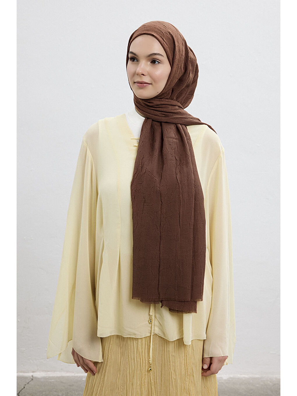 Kahverengi Bambu Şal Çikolata Kahve-2