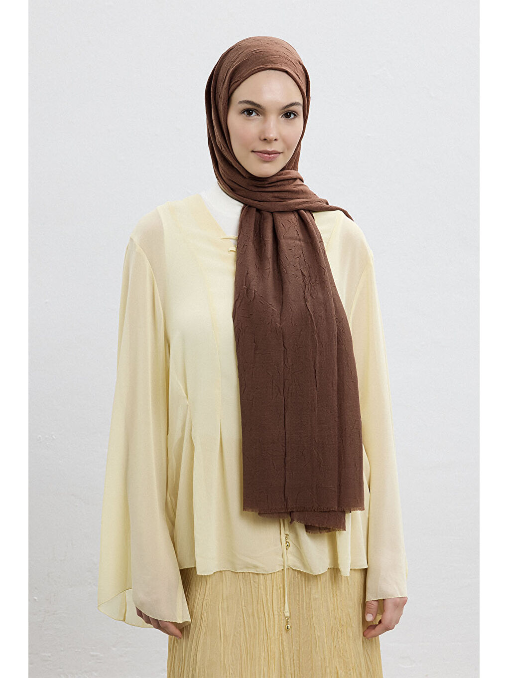 Kahverengi Bambu Şal Çikolata Kahve-3