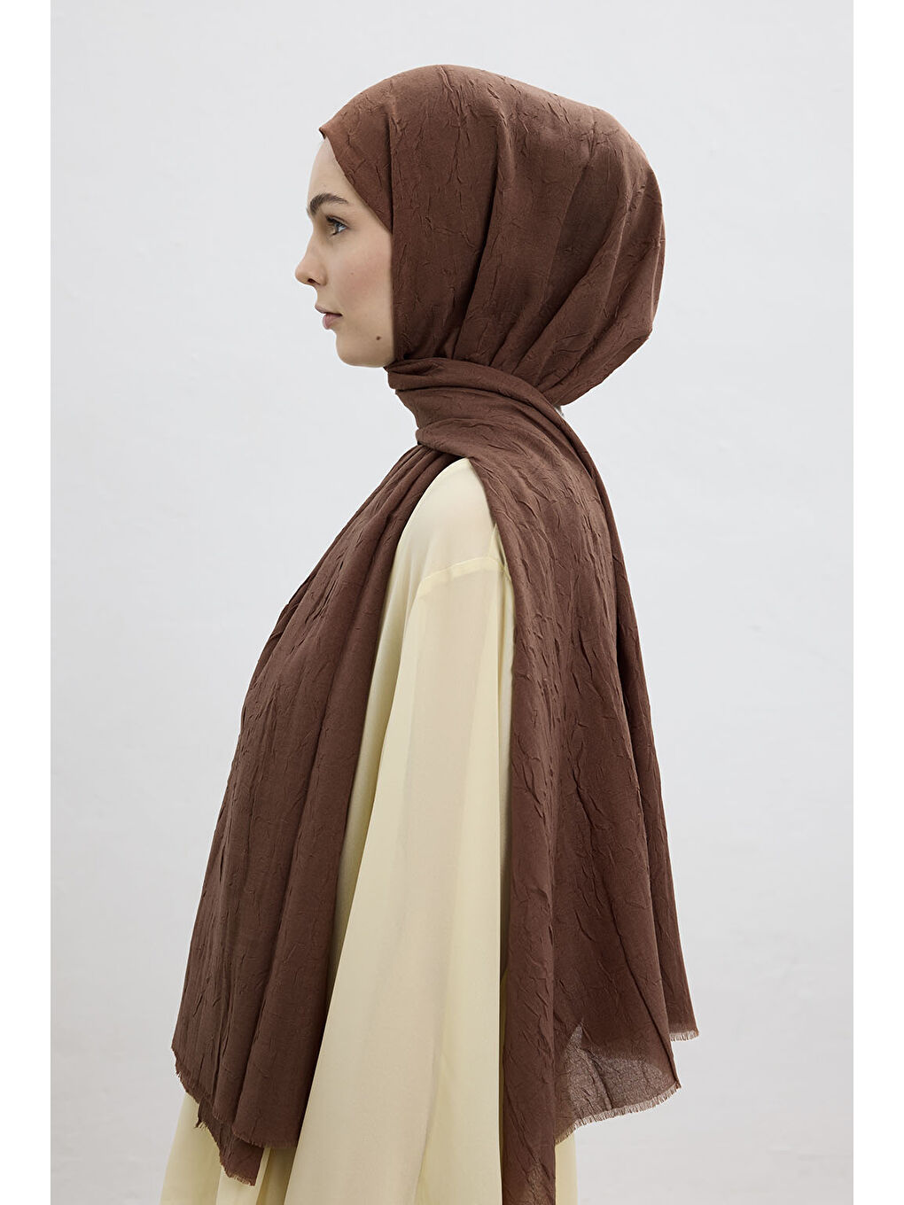 Kahverengi Bambu Şal Çikolata Kahve-5