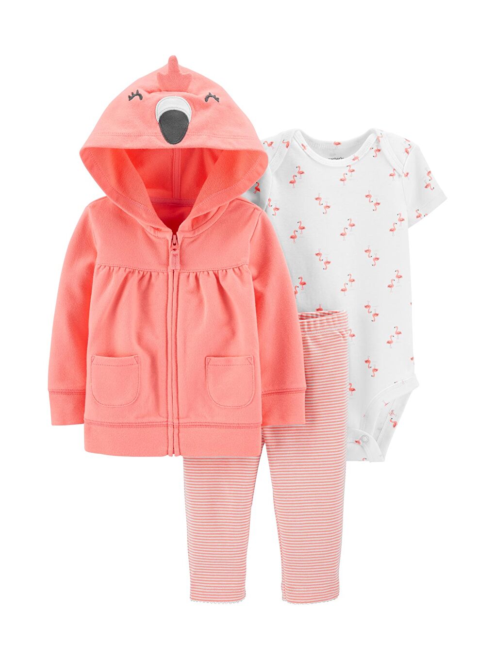 Pembe Kız Bebek 3'lü Hırkalı Set