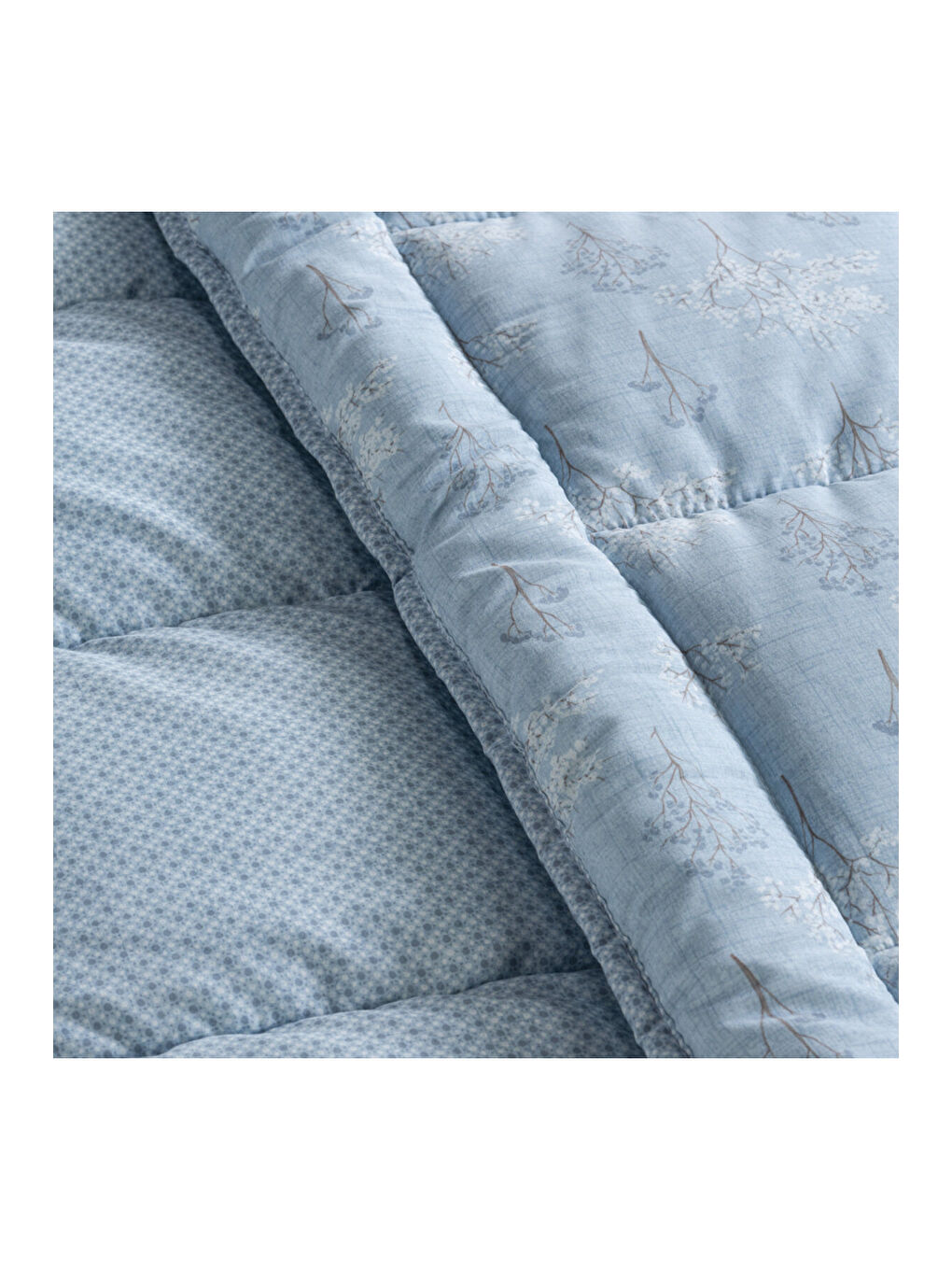 Kullanımı Kolay Tek Kişilik Yorgan 155x215 cm Mavi - Dormio Bloom Serisi-2
