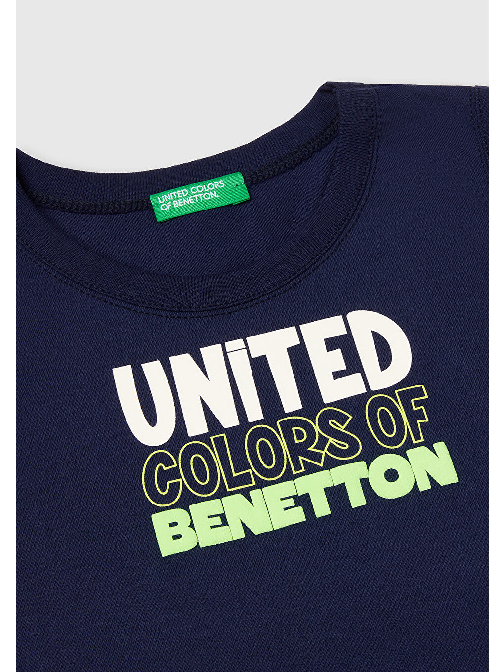 Erkek Çocuk Lacivert Benetton Logo Baskılı Kabartma Detaylı Atlet-2