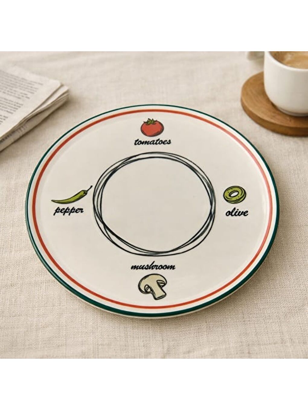 Karışık Kitchen Gourmet Classic Pizza Tabağı - Renkli - 30 cm