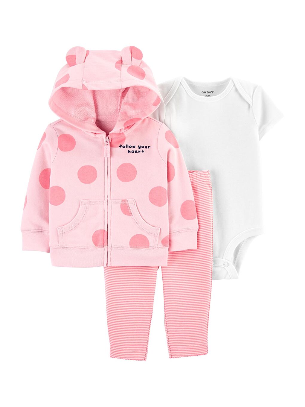 Pembe Kız Bebek 3'lü Hırkalı Set