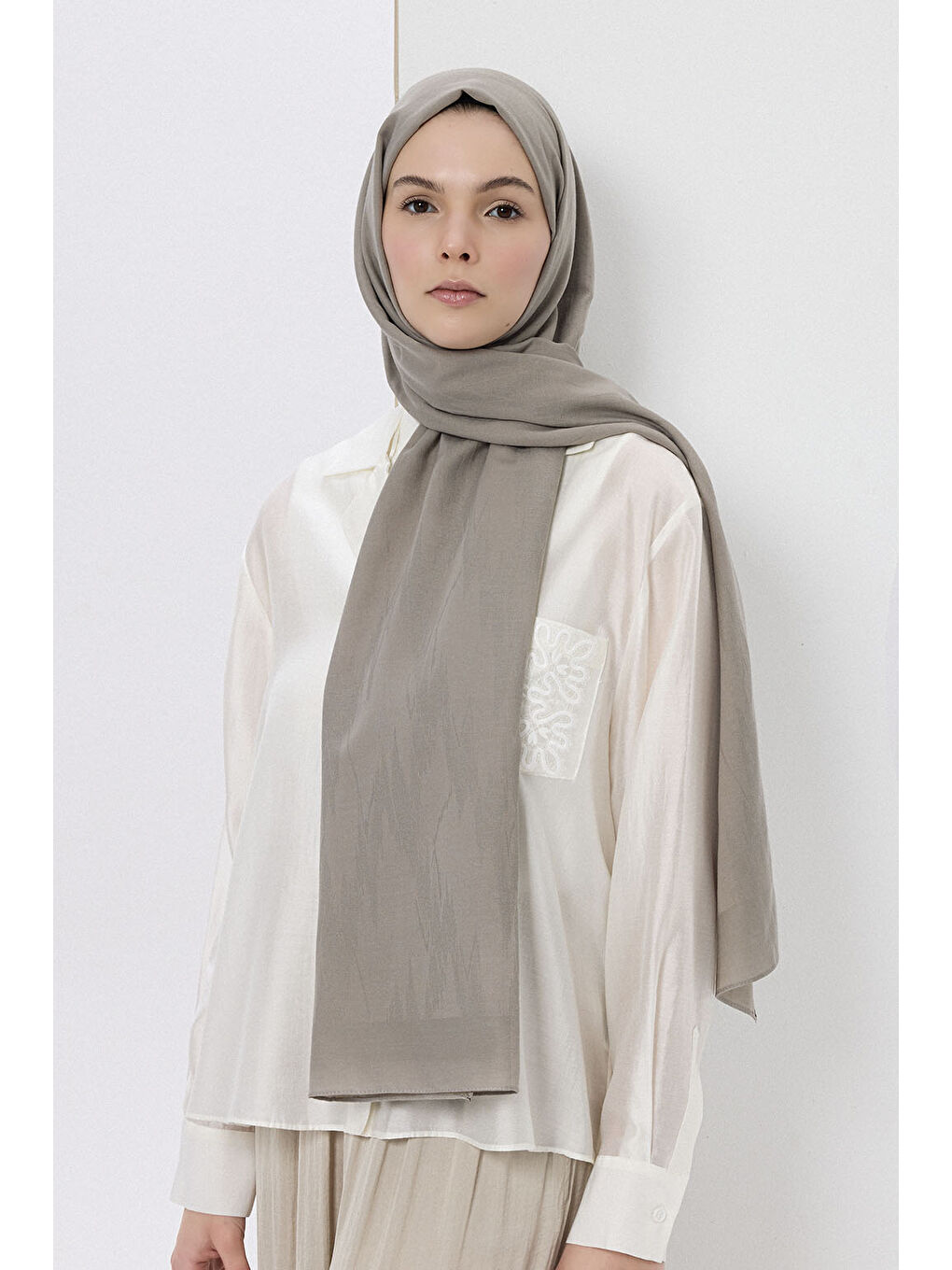 Bej Pamuk Line Şal Vizon-1