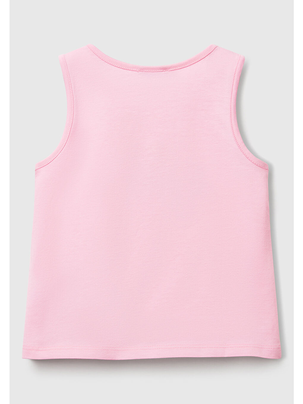 Kız Çocuk Pembe Simli Benetton Logo Baskılı Atlet-1