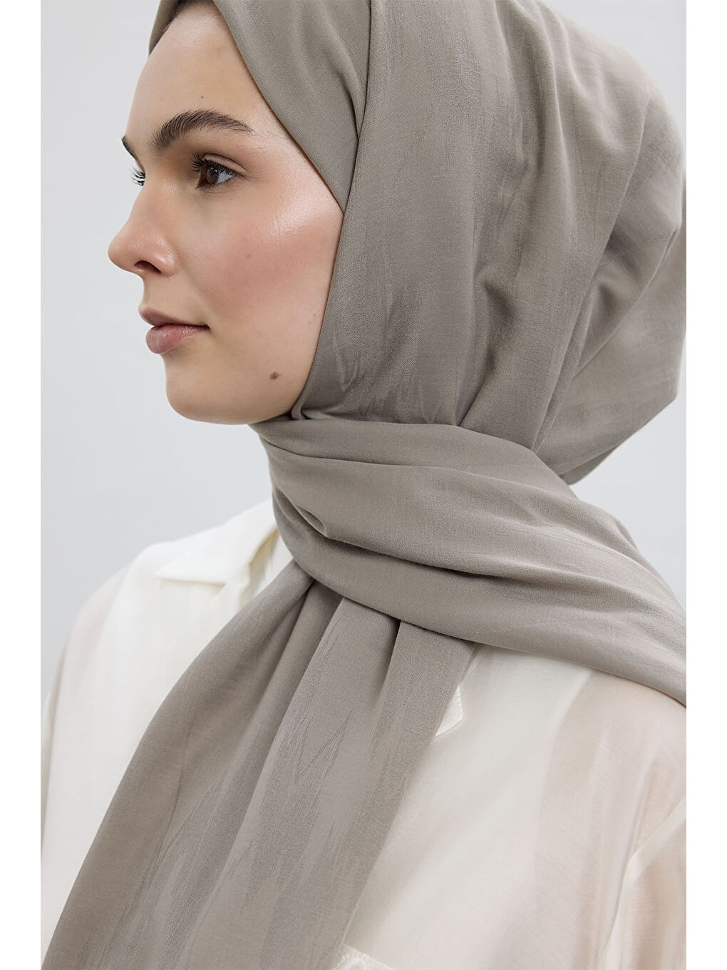 Bej Pamuk Line Şal Vizon-5