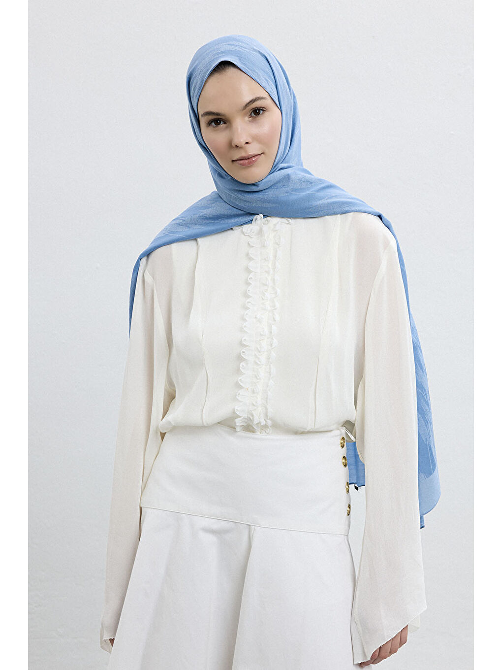 Pamuk Line Şal Soft Mavi-4