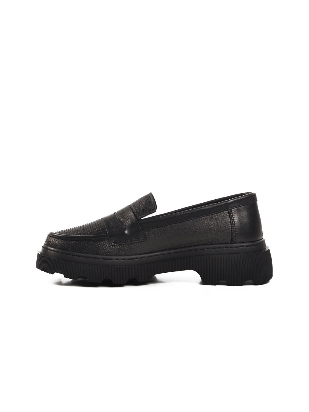 Siyah Hakiki Deri Kadın Casual Ayakkabı 2402-1 Z-1