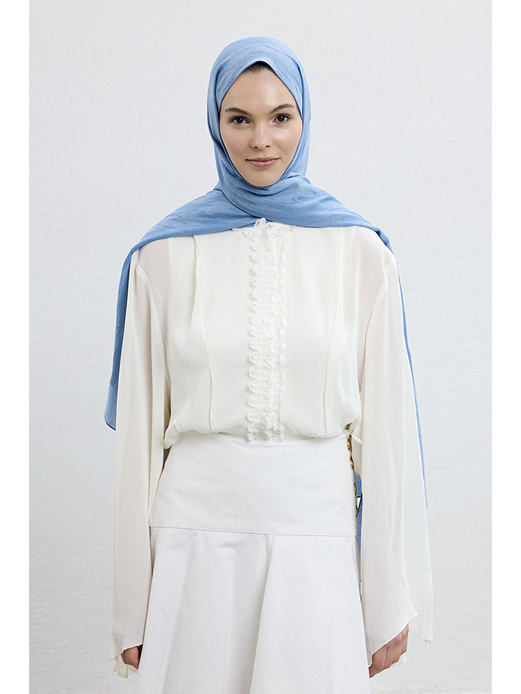 Pamuk Line Şal Soft Mavi-5