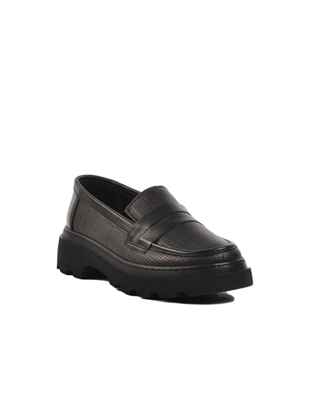 Siyah Hakiki Deri Kadın Casual Ayakkabı 2402-1 Z-2