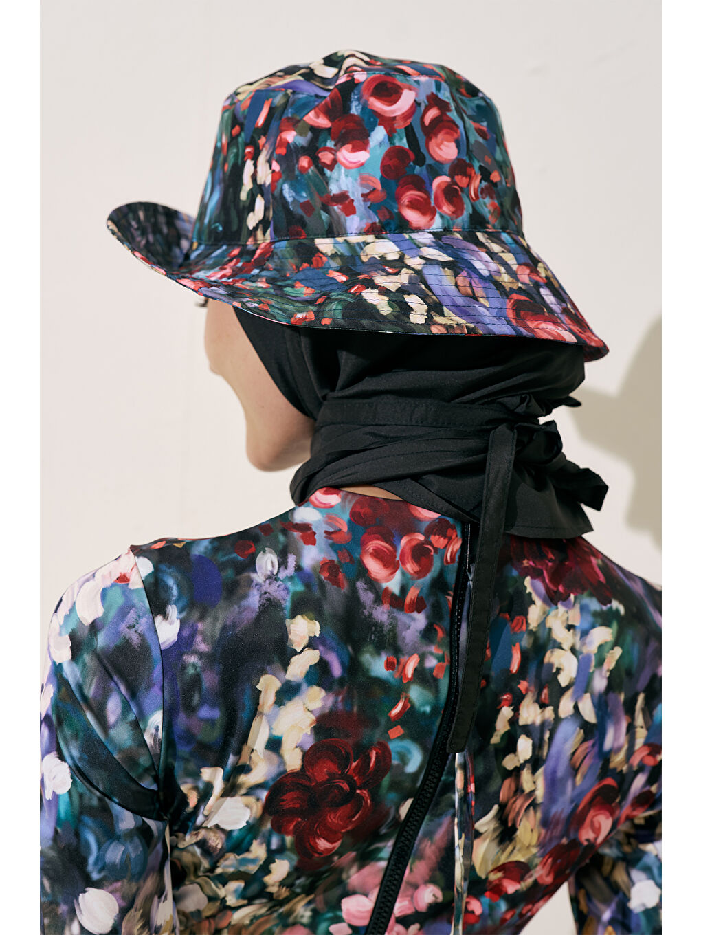 Karışık Eşarp Detaylı Bucket Şapka Color Palette-4