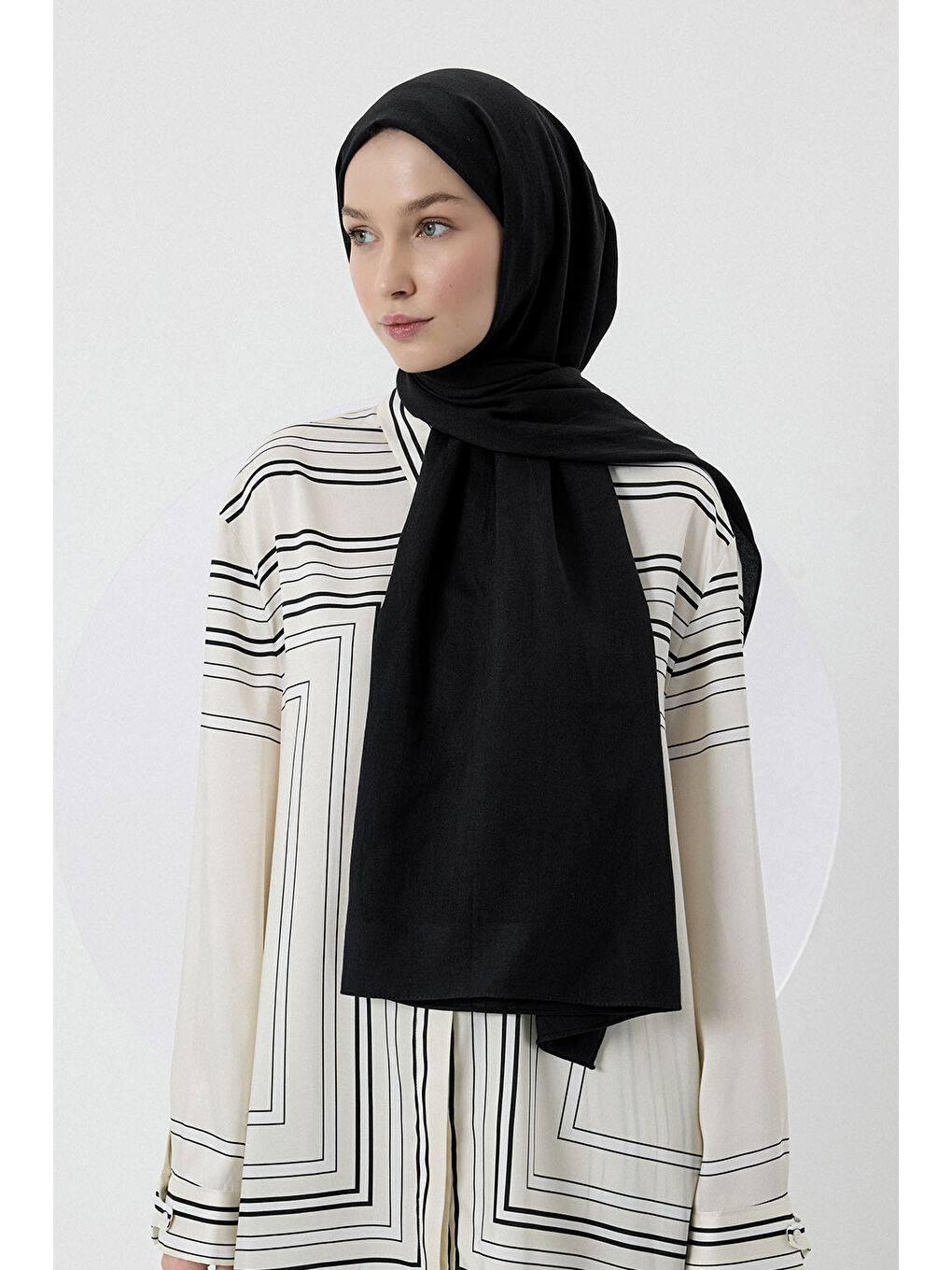 Pamuk Line Şal Siyah-2