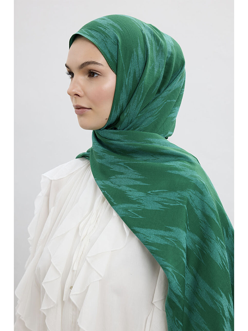 Pamuk Line Şal Zümrüt Yeşili-3