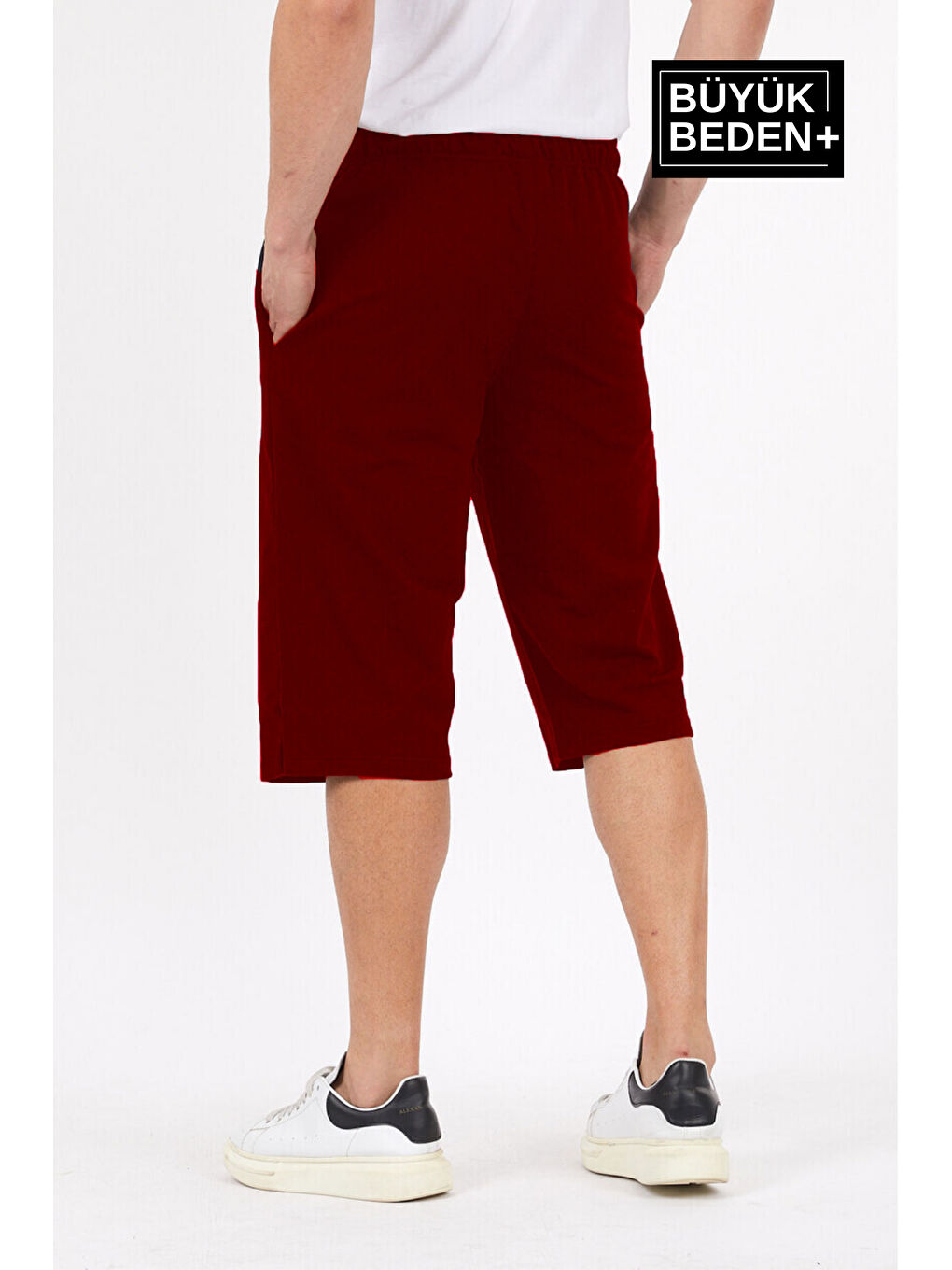 Bordo Erkek  Unified Collective Baskılı Slim Fit Kalıp Büyük Beden Şort SPR25BSR088-1