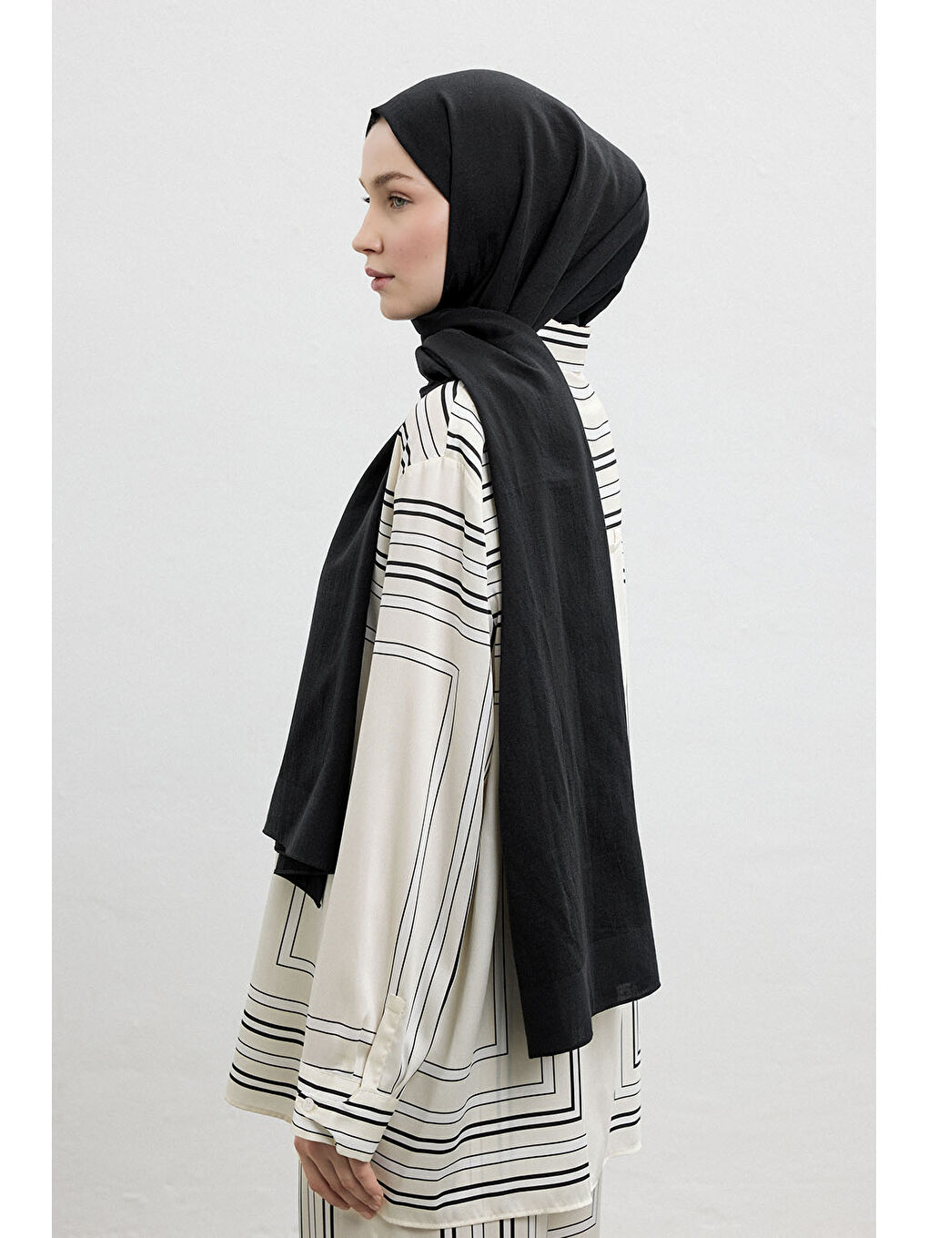 Pamuk Line Şal Siyah-3