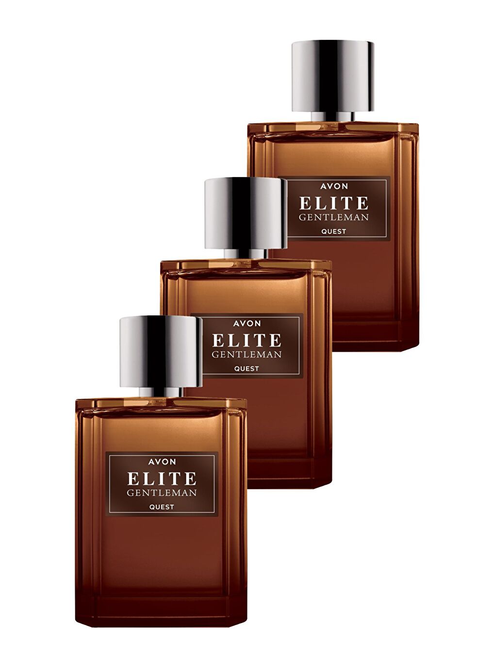 AVON Renksiz Elite Gentleman Quest Erkek Parfüm Edt 75 Ml. Üçlü Set