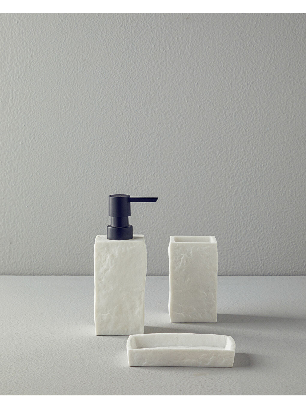 Marble 3'lü Banyo Seti Beyaz