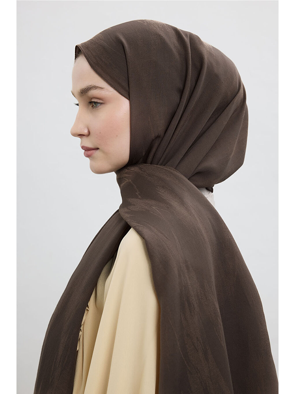 Kahverengi Pamuk Line Şal Soft Kahve-3