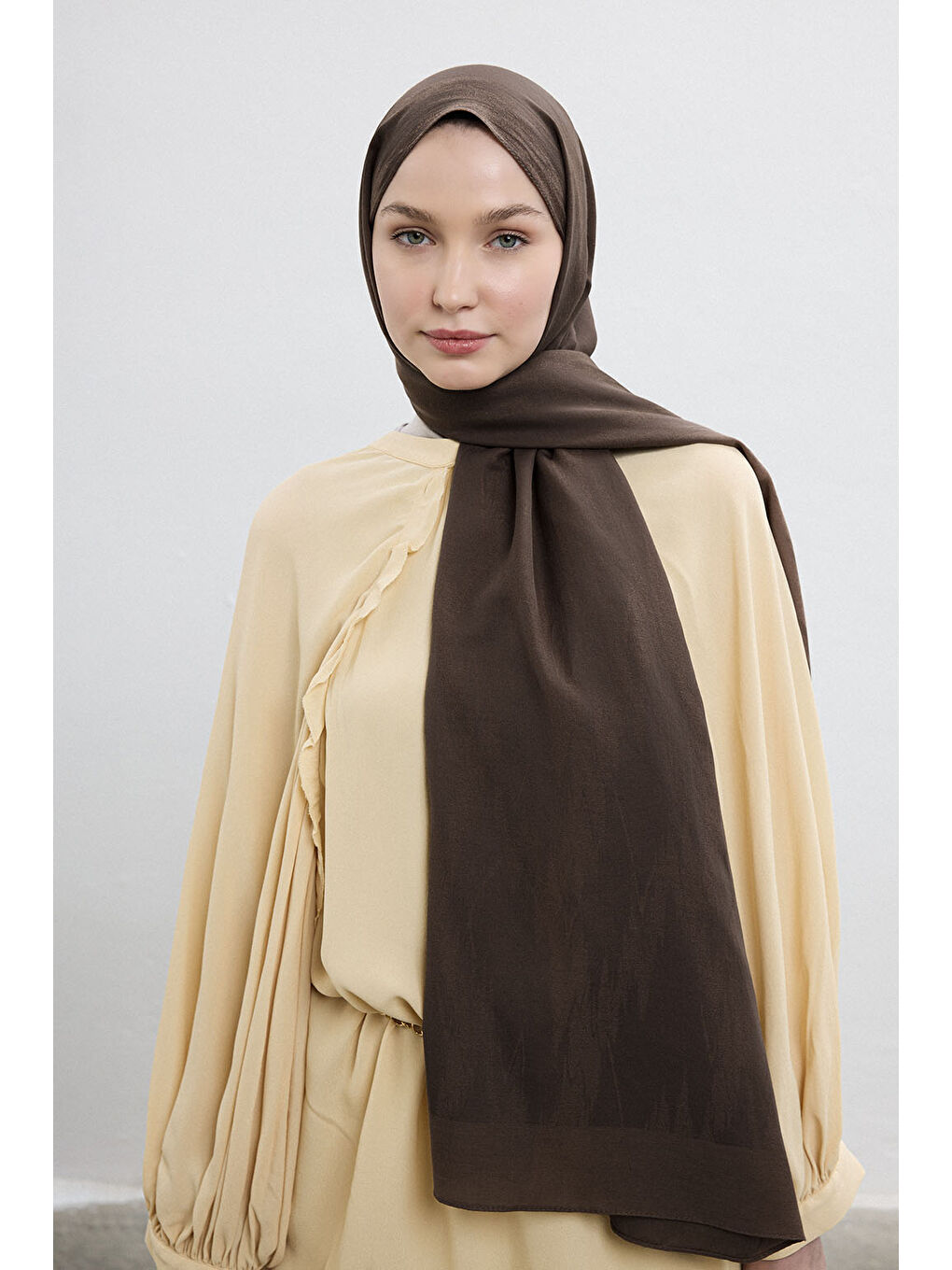 Kahverengi Pamuk Line Şal Soft Kahve-4