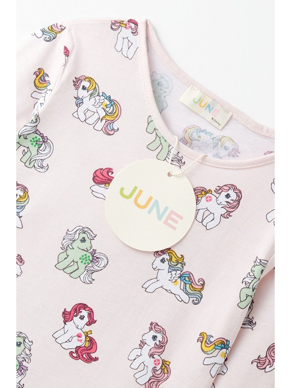 June Pembe Kız Bebek Unicorn Baskılı Uzun Kollu T-Shirt - 3