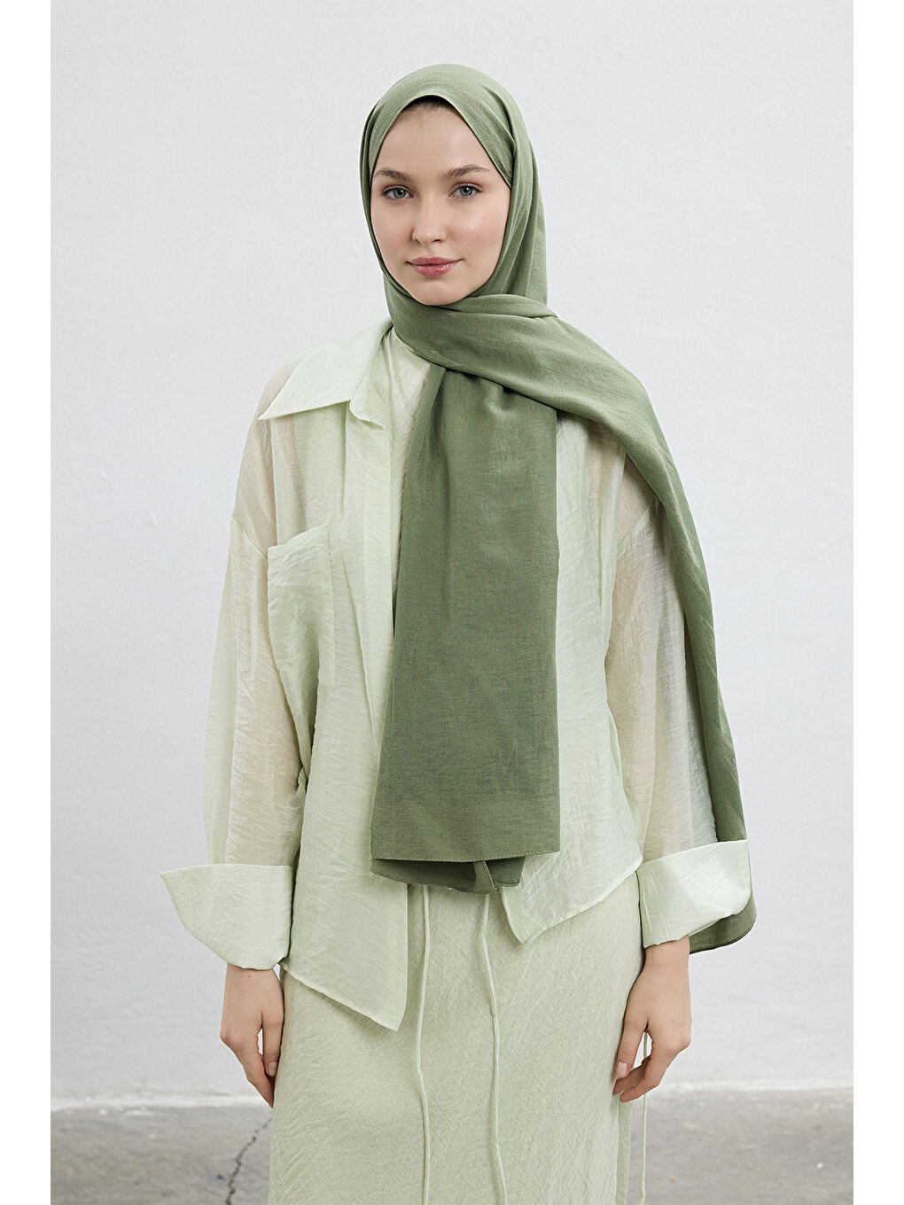 Pamuk Line Şal Soft Yeşil-1