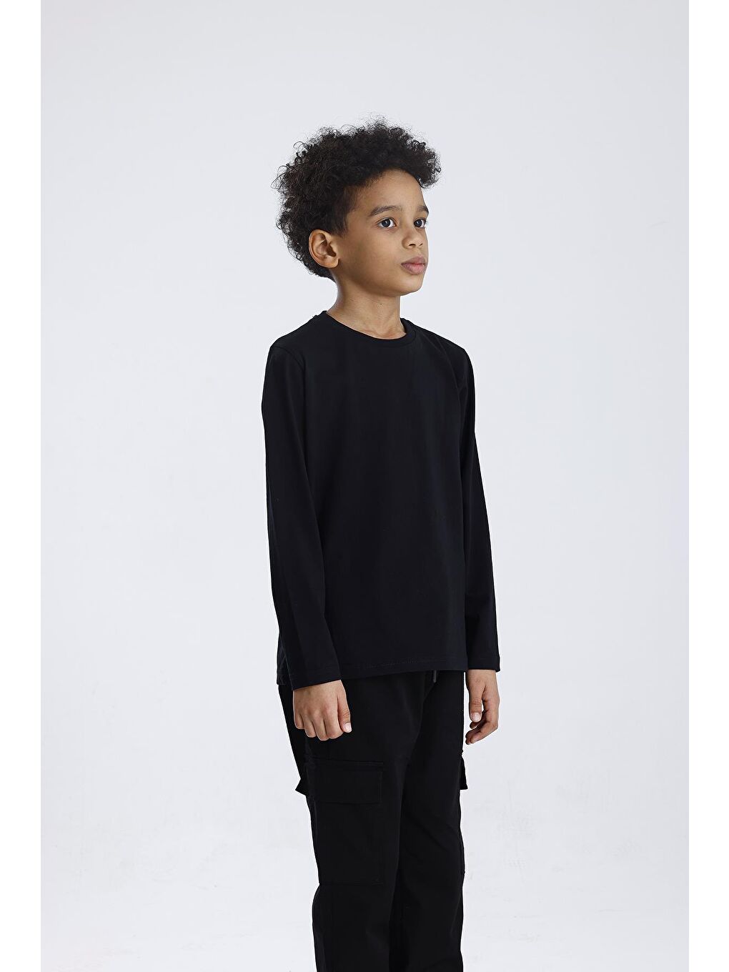 Siyah Basic Uzun Kol Tişört-3