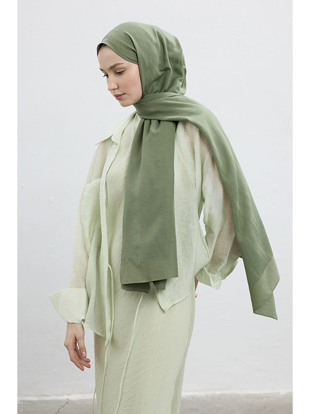 Pamuk Line Şal Soft Yeşil-4