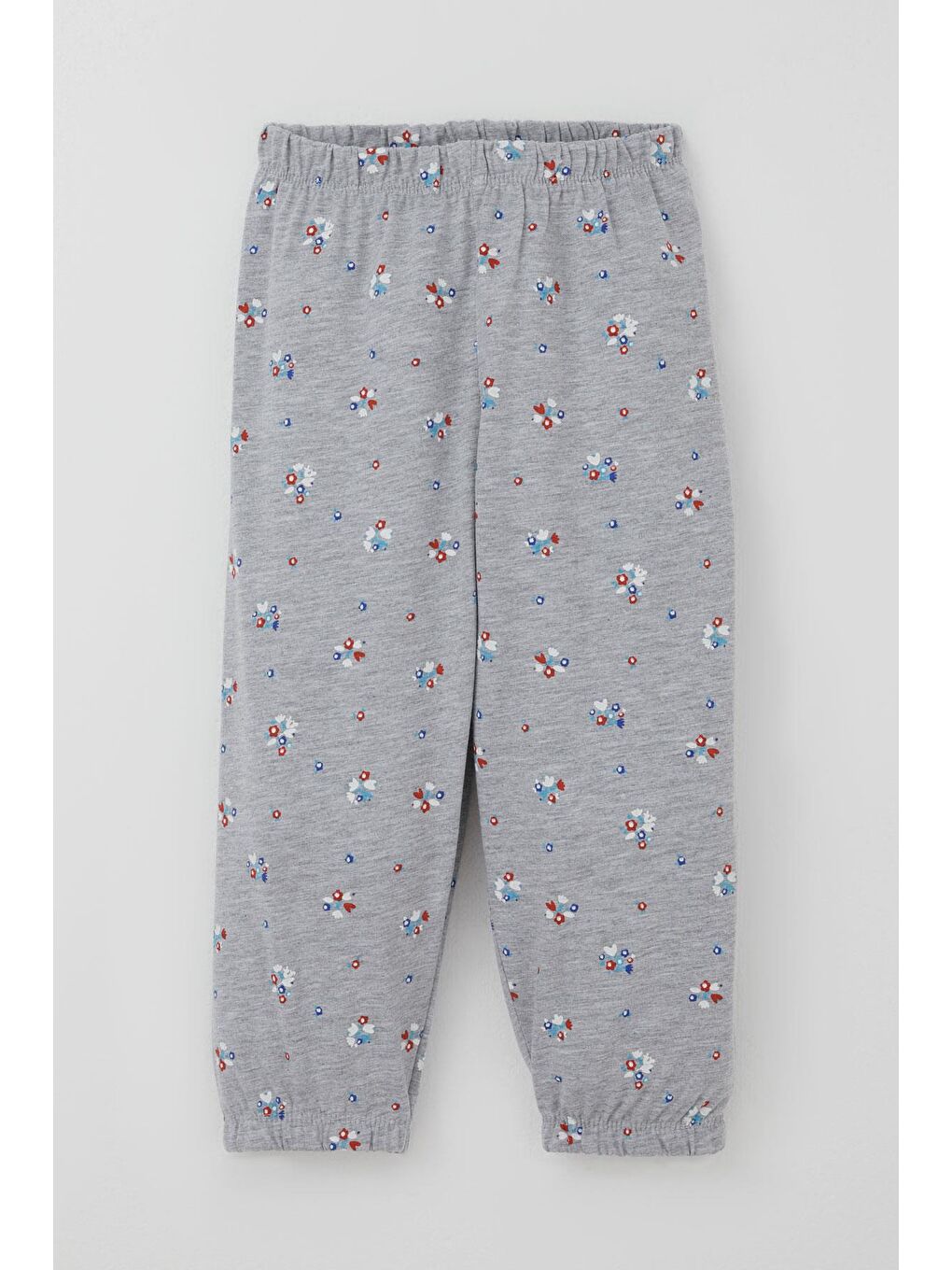 Kız Bebek Pijama Takımı Renkli Çiçek Desenli Gri Melanj (9 Ay-3 Yaş)-2